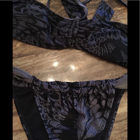 RASINS TWO PIECE  BLACK AND GREY SEXY BIKINI Med - Picture 7 of 7